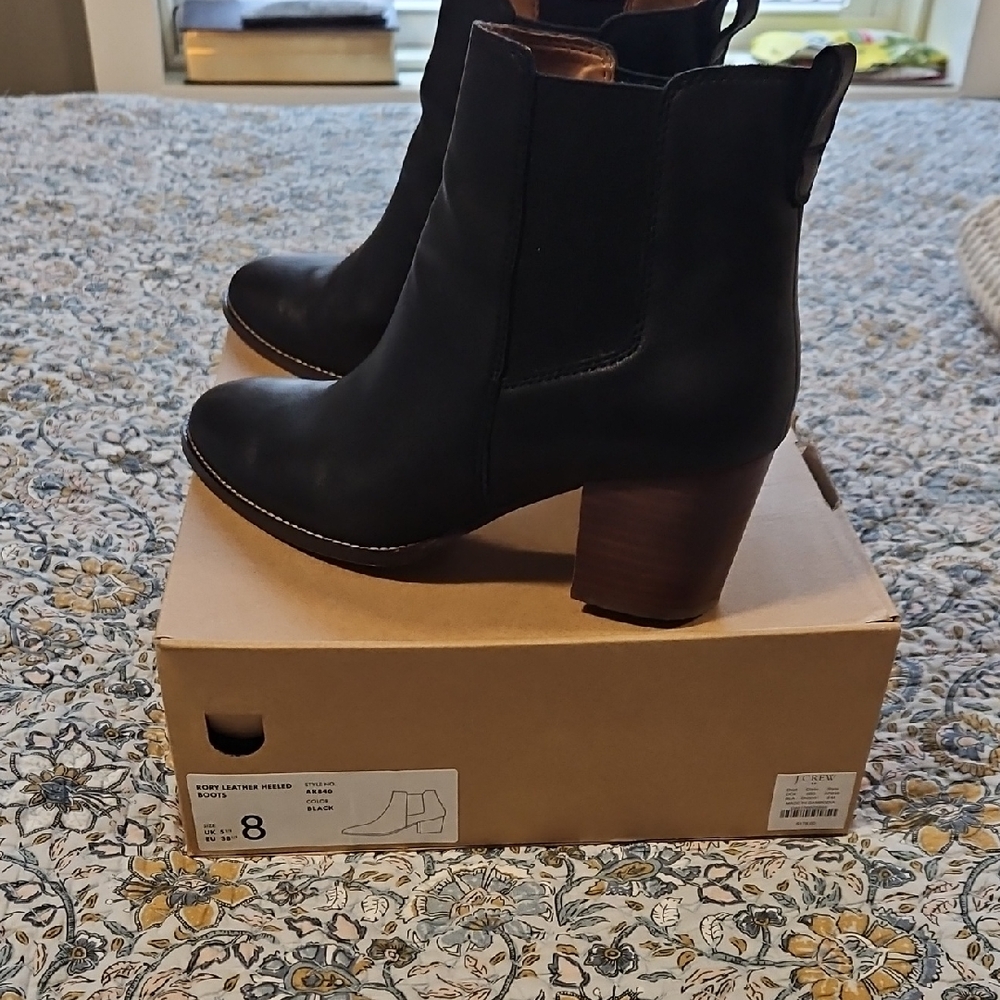 J. Crew Black Heeled Boots